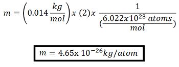 mass of nitrogen in kg.